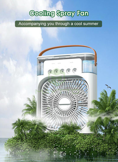 AC Fan Mini Air Cooler | Humidifier, LED Light & Aroma Diffuser