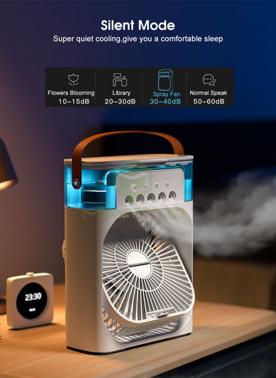 AC Fan Mini Air Cooler | Humidifier, LED Light & Aroma Diffuser