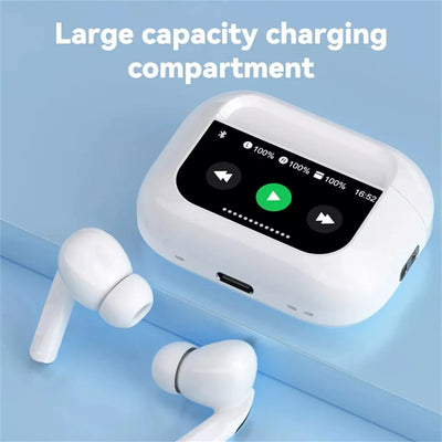A9 Pro Wireless Earbuds with LED Display, ANC/ENC, Bluetooth 5.2