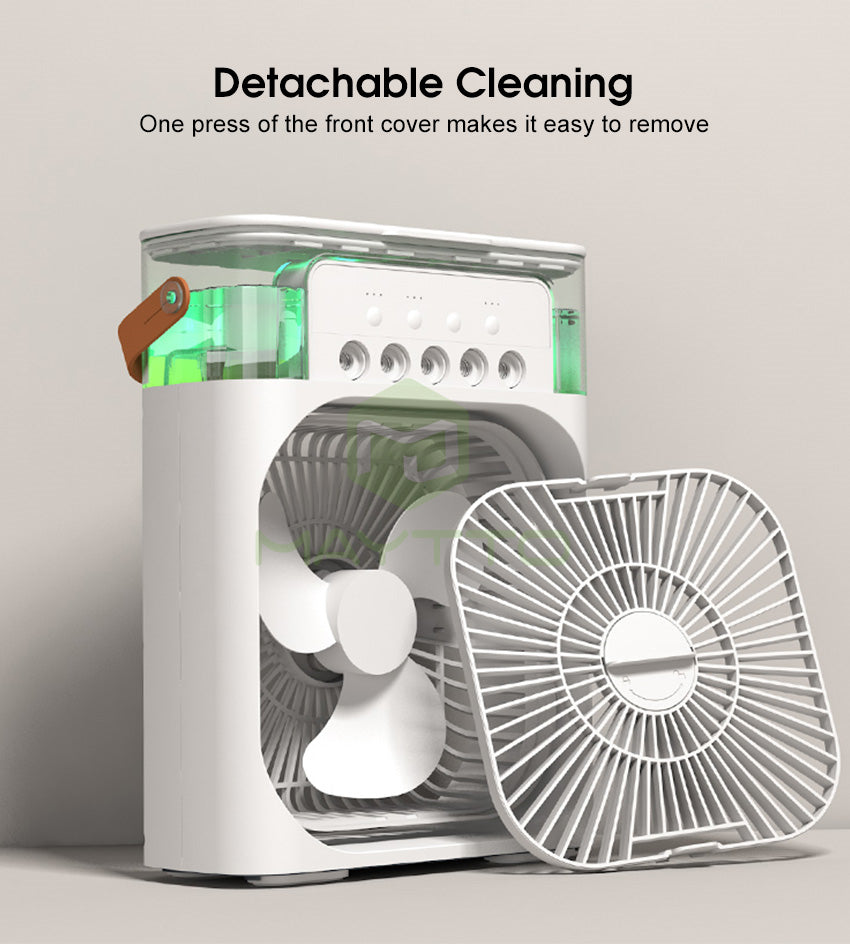AC Fan Mini Air Cooler | Humidifier, LED Light & Aroma Diffuser