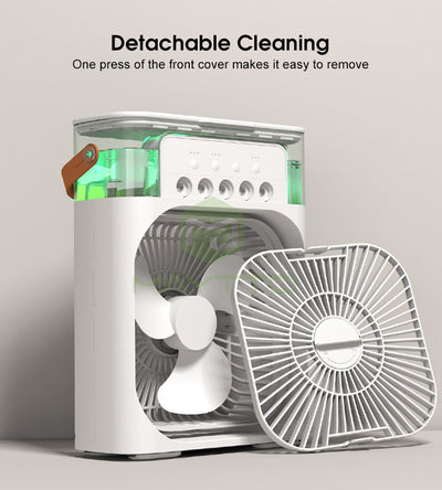 AC Fan Mini Air Cooler | Humidifier, LED Light & Aroma Diffuser