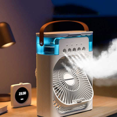 AC Fan Mini Air Cooler | Humidifier, LED Light & Aroma Diffuser